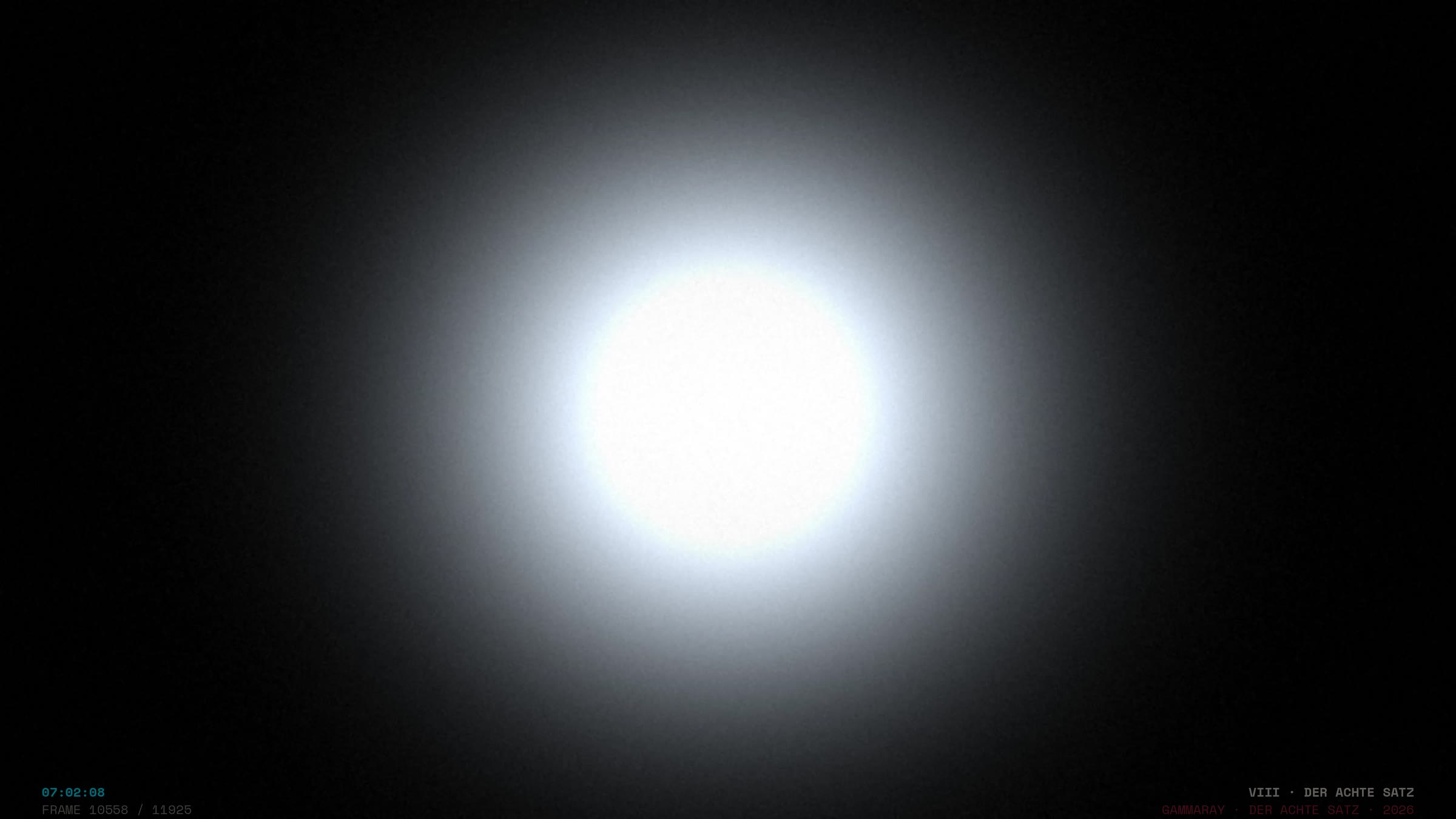 Das Ende von Satz VIII: das weiße Feld zieht sich zu einem einzigen Lichtpunkt zusammen