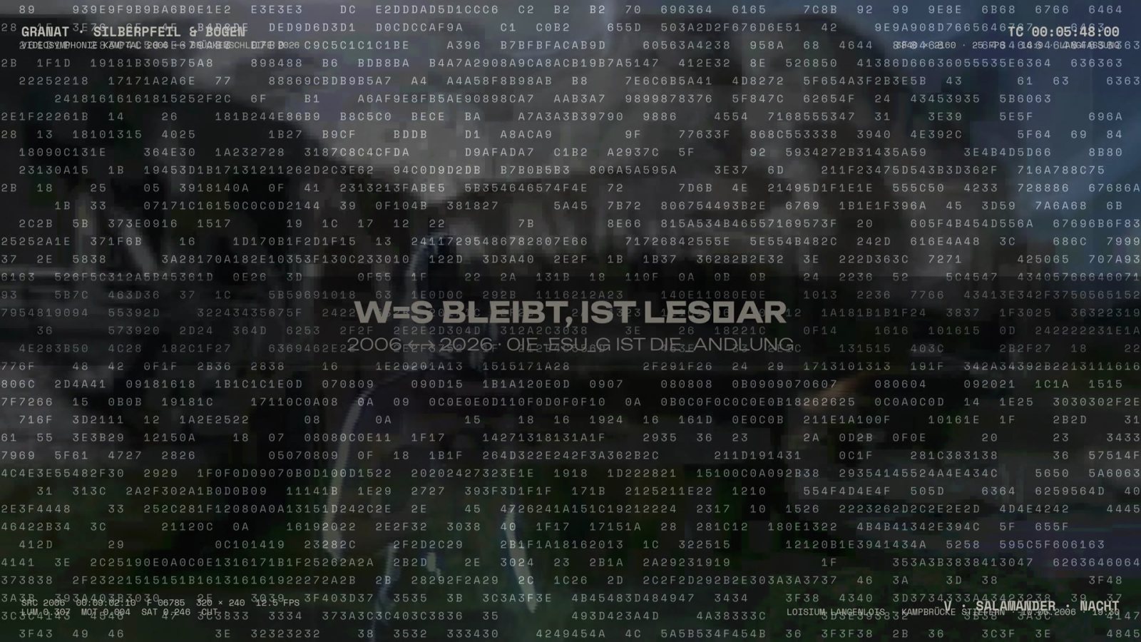 Satz V: Statement WAS BLEIBT, IST LESBAR über dem Hex-Readout