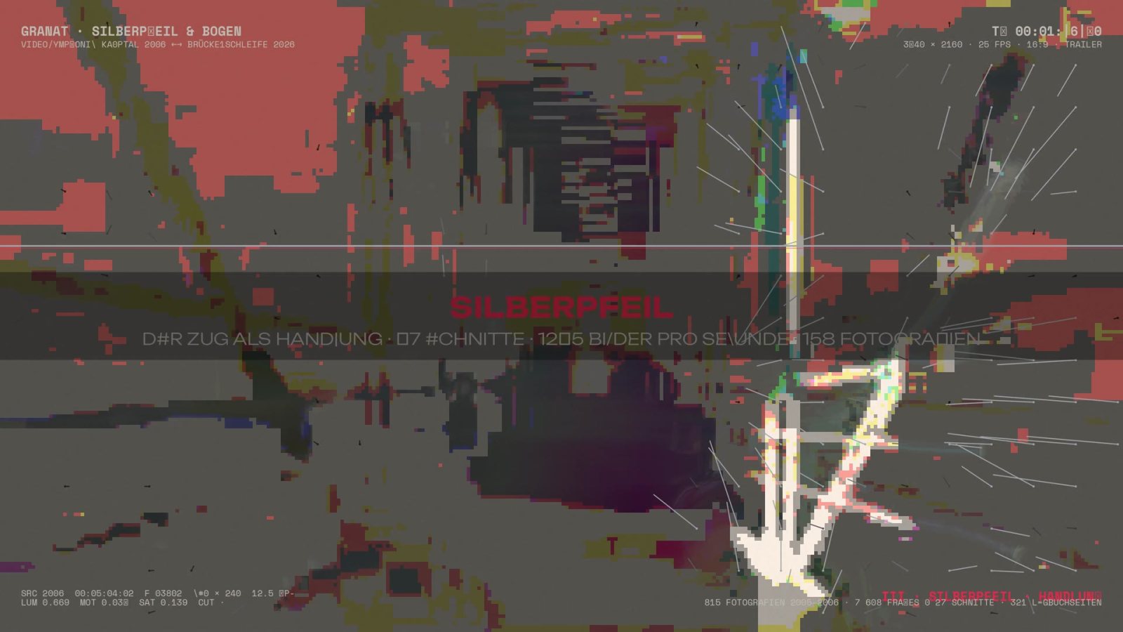 Still aus dem Trailer: der Silberpfeil auf der Kampbrücke, fotografisches Strobo
