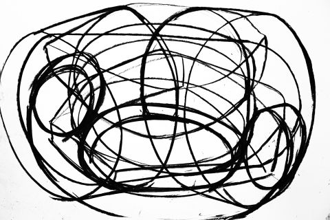 Inner Space · Kohlezeichnung Variation 9
