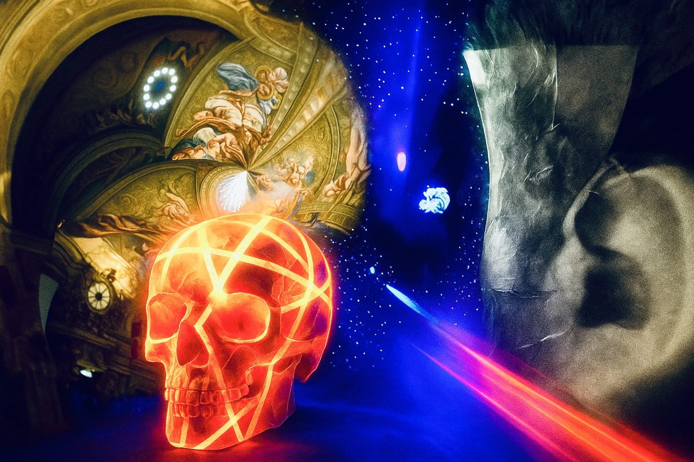AI-generierte Raum- und Körpercollage