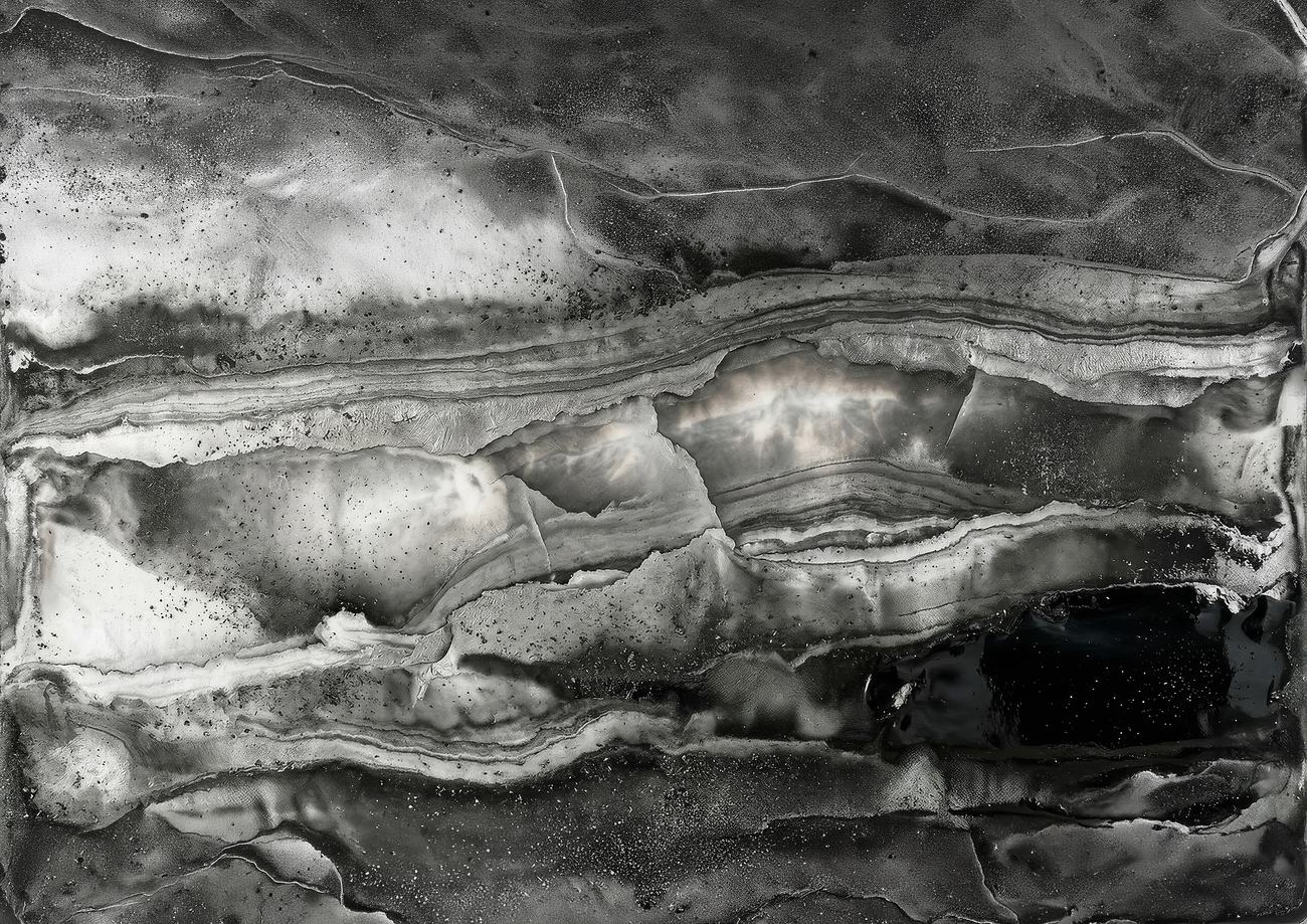 Anlaufschicht der Silberoberfläche, Makroaufnahme
